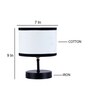 Classic Wooden Night Lamp with Cotton Shade (Black & Multicolor)