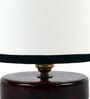 Classic Wooden Night Lamp with Cotton Shade (Brown & Multicolor)