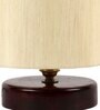 Classic Wooden Night Lamp with Cotton Shade (Brown & off-white)