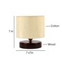 Classic Wooden Night Lamp with Cotton Shade (Brown & off-white)