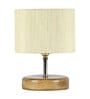 Classic Wooden Night Lamp with Cotton Shade (Natural & off-white)