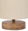 Classic Wooden Night Lamp with Cotton Shade (Natural & off-white)