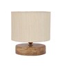 Classic Wooden Night Lamp with Cotton Shade (Natural & off-white)