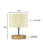 Classic Wooden Night Lamp with Cotton Shade (Natural & off-white)