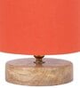 Classic Wooden Night Lamp with Cotton Shade (Natural & Orange)