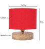 Classic Wooden Night Lamp with Cotton Shade (Natural & Red)