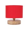 Classic Wooden Night Lamp with Cotton Shade (Natural & Red)