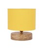 Classic Wooden Night Lamp with Cotton Shade (Natural & Yellow)
