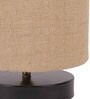 Classic Wooden Night Lamp with Jute Shade (Black & Beige)