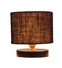 Classic Wooden Night Lamp with Jute Shade (Black & Black)
