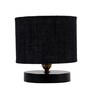 Classic Wooden Night Lamp with Jute Shade (Black & Black)