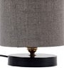 Classic Wooden Night Lamp with Jute Shade (Black & Grey)