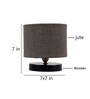 Classic Wooden Night Lamp with Jute Shade (Black & Grey)