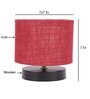 Classic Wooden Night Lamp with Jute Shade (Black & Maroon)