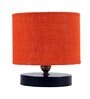 Classic Wooden Night Lamp with Jute Shade (Black & Orange)