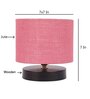 Classic Wooden Night Lamp with Jute Shade (Black & Pink)