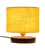 Classic Wooden Night Lamp with Jute Shade (Black & Yellow)
