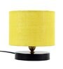 Classic Wooden Night Lamp with Jute Shade (Black & Yellow)