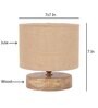 Classic Wooden Night Lamp with Jute Shade (Natural & Beige)