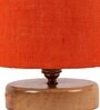 Classic Wooden Night Lamp with Jute Shade (Natural & Orange)
