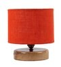 Classic Wooden Night Lamp with Jute Shade (Natural & Orange)