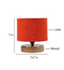 Classic Wooden Night Lamp with Jute Shade (Natural & Orange)
