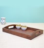 Classic Rectangle Brown Wood Serving Tray