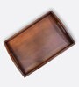 Classic Rectangle Brown Wood Serving Tray