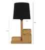 Classic Wooden Shelf Table Lamp with Jute Shade & Brown Base