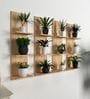 Classic Wooden Vertical Wall Shelf with Light Oak Finish Set of 4