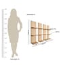 Classic Wooden Vertical Wall Shelf with Light Oak Finish Set of 4