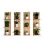 Classic Wooden Vertical Wall Shelf with Light Oak Finish Set of 4