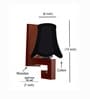 Classic Wooden Wall Lamp with Black Cotton Shade