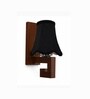 Classic Wooden Wall Lamp with Black Cotton Shade