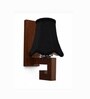 Classic Wooden Wall Lamp with Black Cotton Shade