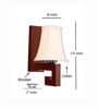 Classic Wooden Wall Lamp with Off-White Cotton Shade