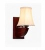 Classic Wooden Wall Mounted Lamp with Off-White Cotton Shade