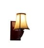Classic Wooden Wall Mounted Lamp with Off-White Cotton Shade
