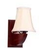 Classic Wooden Wall Mounted Lamp with Off-White Cotton Shade