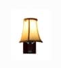 Classic Wooden Wall Mounted Lamp with Off-White Cotton Shade