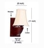 Classic Wooden Wall Mounted Lamp with Off-White Cotton Shade