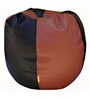 Classic XL Bean Bag with Beans in Black & Tan Colour