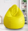 Classic XXL Bean Bag with Beans in Yellow Colour