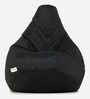 Classic XXL All Weather Outdoor Bean Bag With Beans In Black Colour