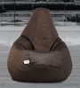 Classic XXL Fabric Bean Bag with Beans in Brown Colour
