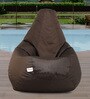 Classic XXL Fabric Bean Bag with Beans in Brown Colour