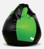 Classic XXL Bean Bag with Beans in Black & Neon Green Colour