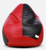 Classic XXL Bean Bag with Beans in Black & Red Colour