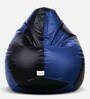 Classic XXL Bean Bag with Beans in Black & Royal Blue Colour
