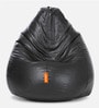 Classic XXL Bean Bag with Beans in Black Colour
